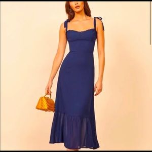 Reformation Nikita Dress in Navy, Size 8